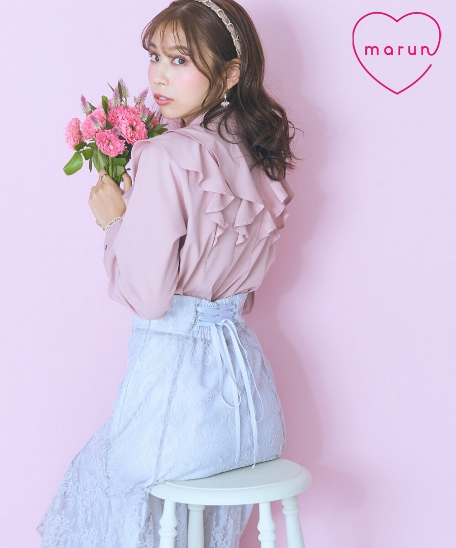 nissen 背部繫帶蕾絲美人魚裙(marun) (日本女裝大尺碼) NSBLJ0225E0002 FWE25 FW25