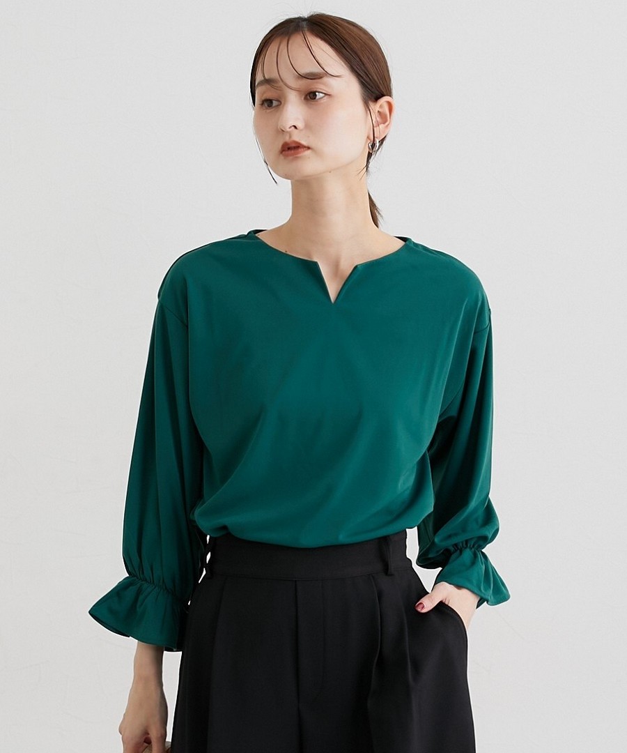 nissen 鑰匙領長袖上衣(防紫外線，接觸涼感，有彈力，吸汗速乾) (日本女裝及大尺碼適用) NSCIH0125D0029 FW25