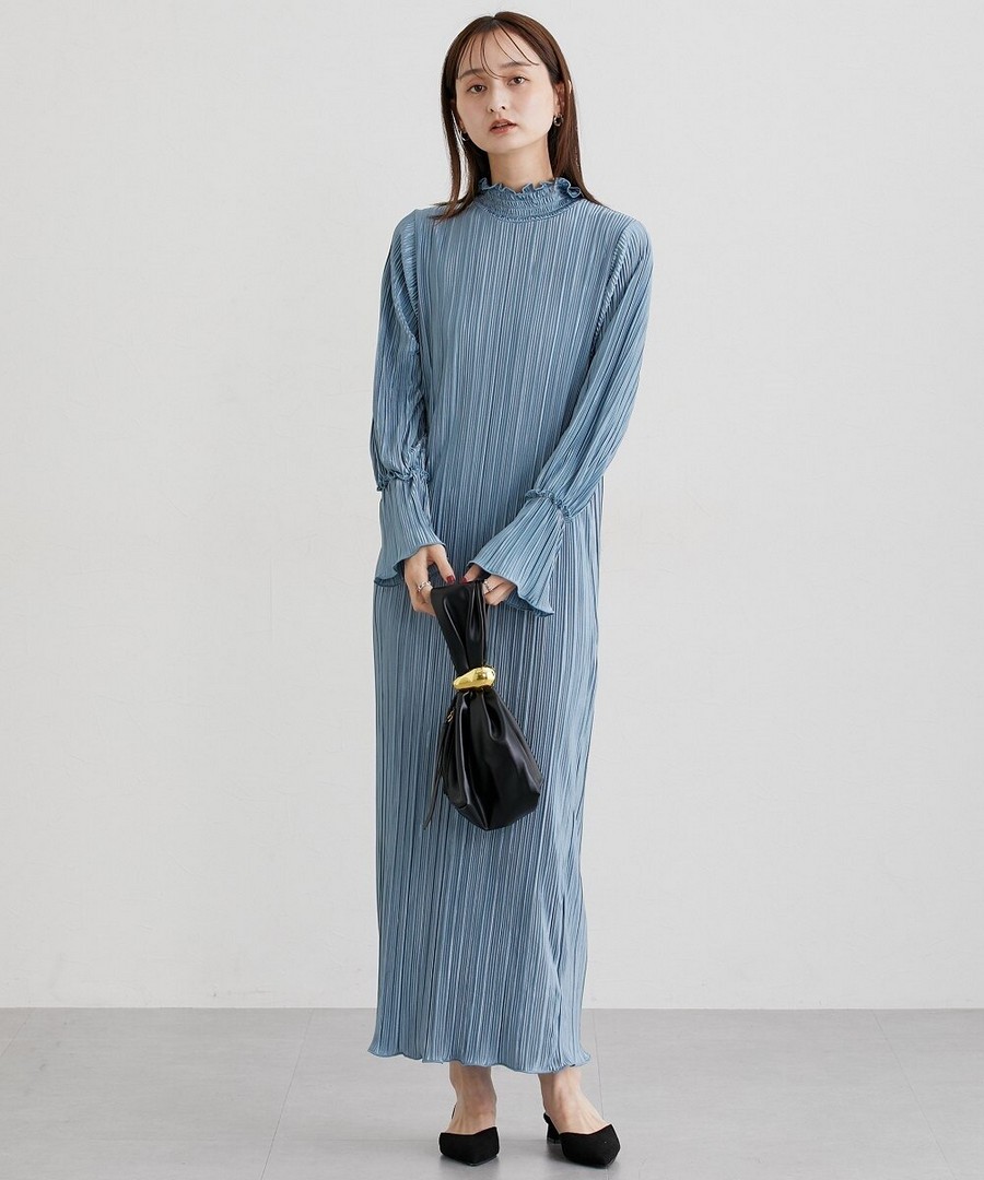nissen 百褶喇叭袖長裙 (日本女裝) NSBHN0125D0010 FW25