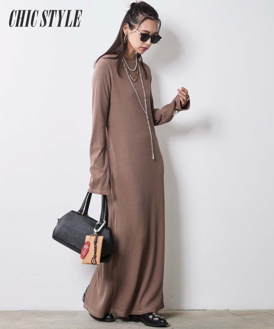 nissen 羅紋長款連身裙(CHIC STYLE) (日本女裝大尺碼) NSAMR0125E0009 FW25