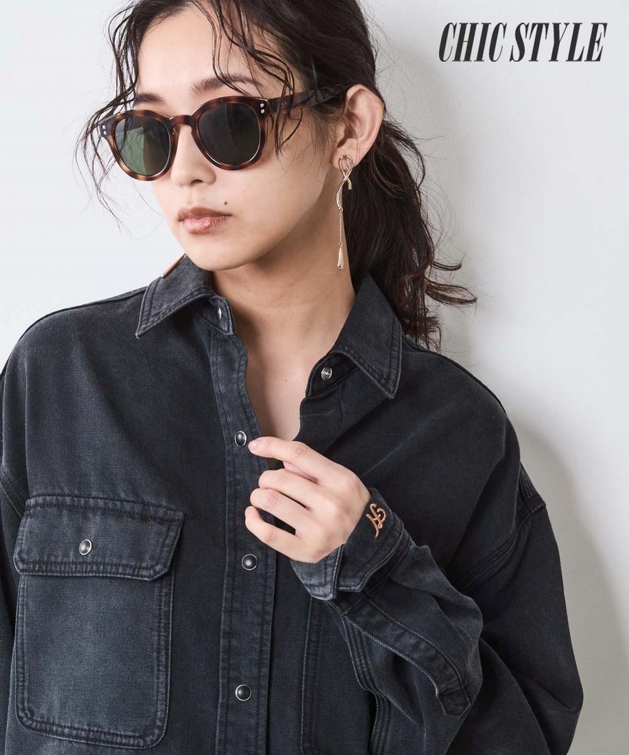 nissen 柔軟牛仔襯衫(CHIC STYLE) (日本女裝大尺碼) NSBEN0125E0001 FW25