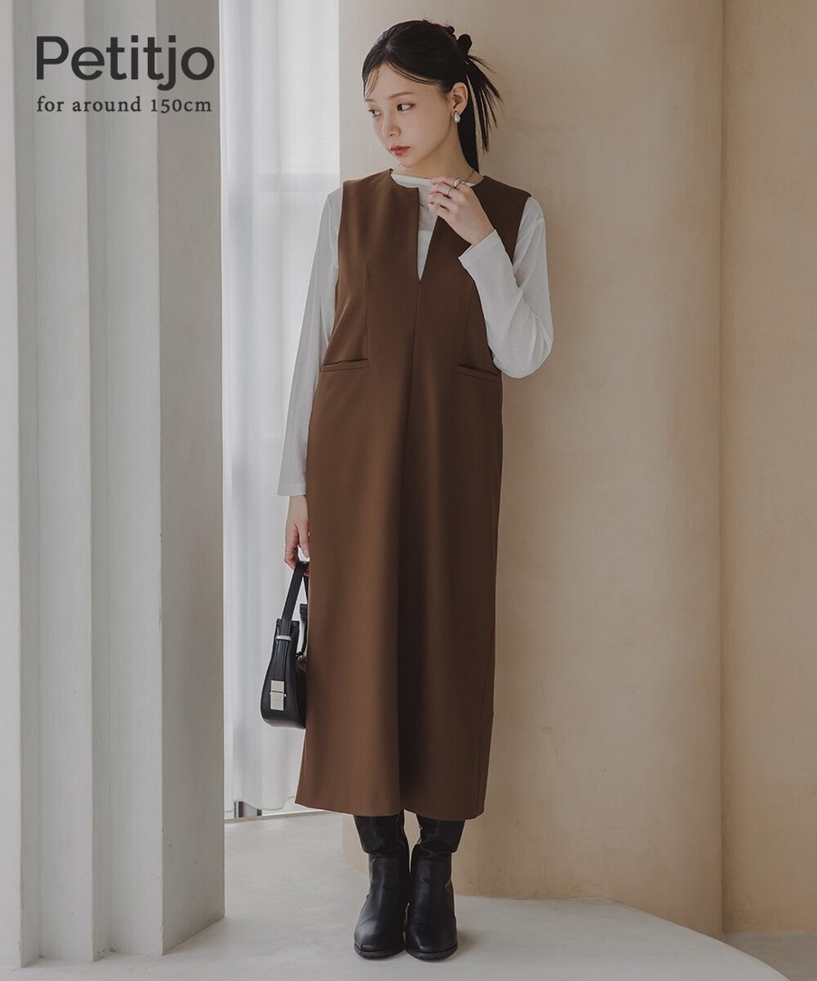 nissen [嬌小尺寸]V領背心裙 (日本女裝) NSVWD0125C0003 FW25