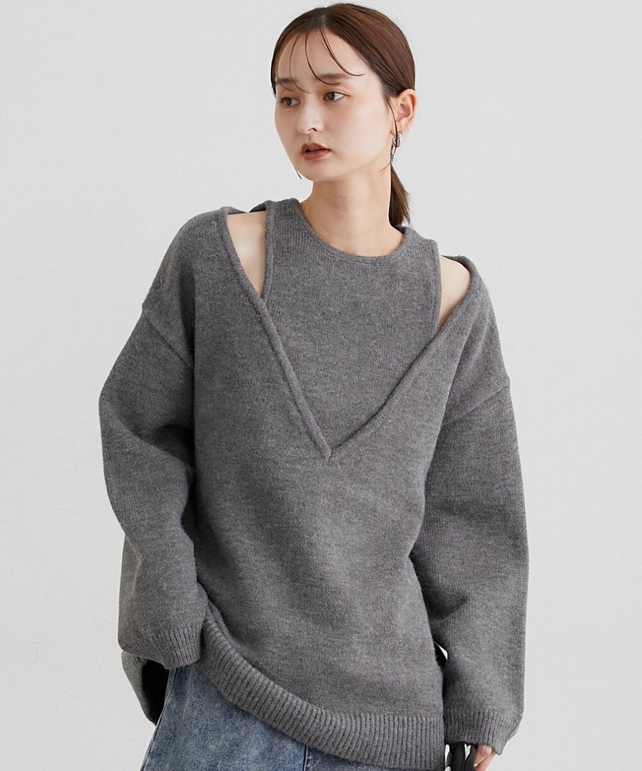 nissen 假兩件風針織毛衣 (日本女裝) NSALC0125D0007 FW25
