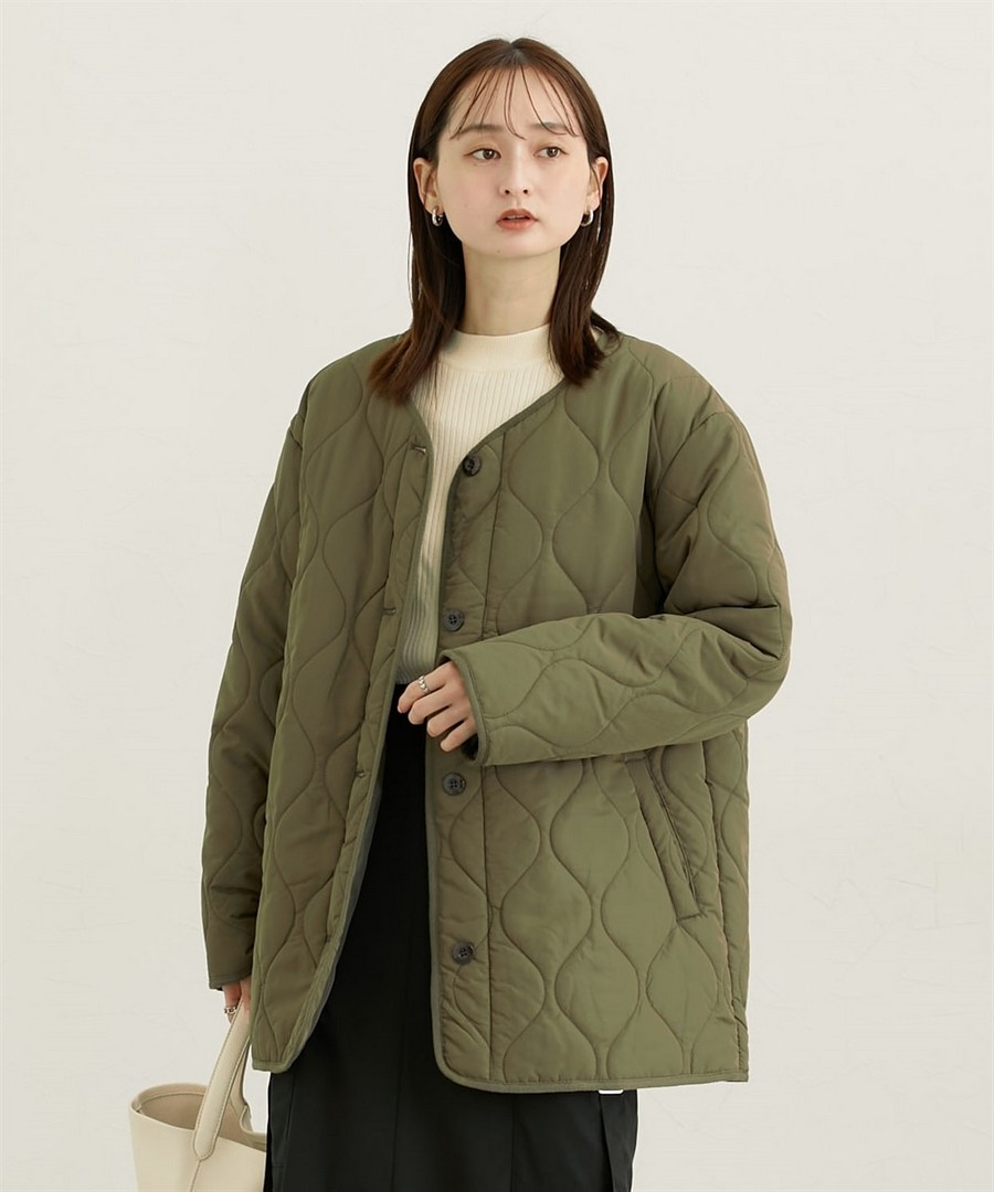 nissen 波紋絎縫無領外套 (日本女裝) NSBHN0125E0001 FW25