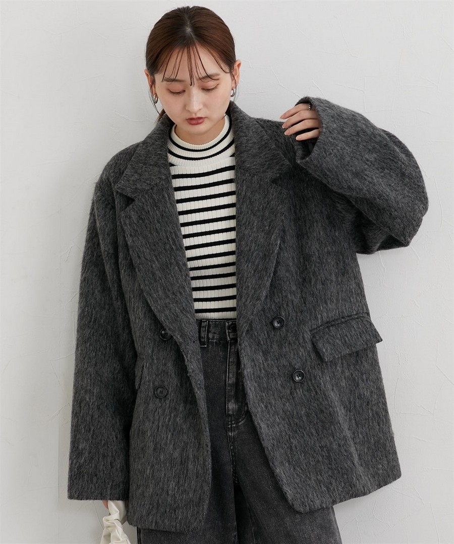 nissen 毛絨寬鬆西裝大衣外套 (日本女裝) NSDHX0225E0001 FW25