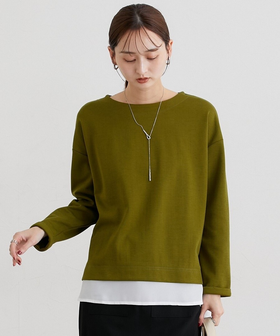 nissen 下擺層疊設計長袖上衣 (日本女裝大尺碼) NSCIH0125D0030  FW25