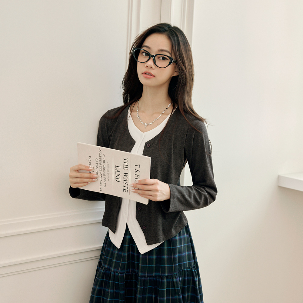OB 假兩件不規則下襬針織上衣 OBAB20704  FW25