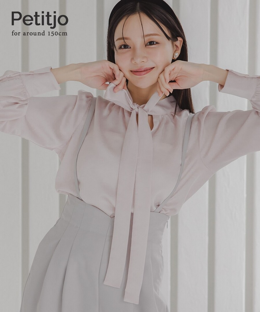 nissen [嬌小尺寸]綁結領襯衫 (日本女裝) NSVWD0125C0001  FW25