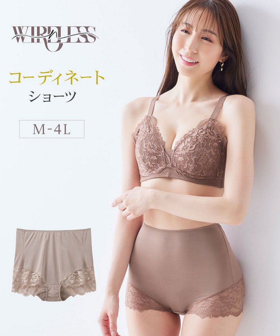 nissen n，WIRELESS 蕾絲搭配內褲 (日本女裝大尺碼內衣) NSCJC0225E0002 FW25