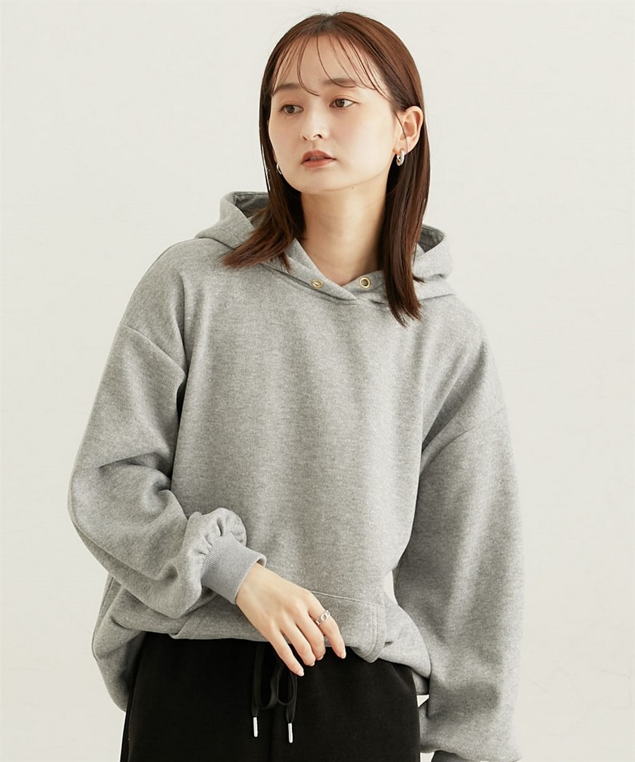 nissen 加絨泡泡袖連帽衛衣 (日本女裝大尺碼) NSDCS0125E0014 FW25