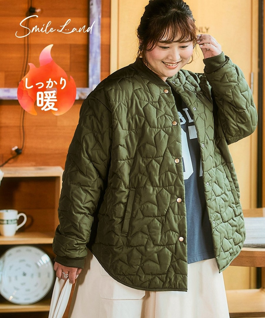 nissen 星星圖案絎縫外套 (日本女裝大尺碼) NSBMM0325E0003 FW25