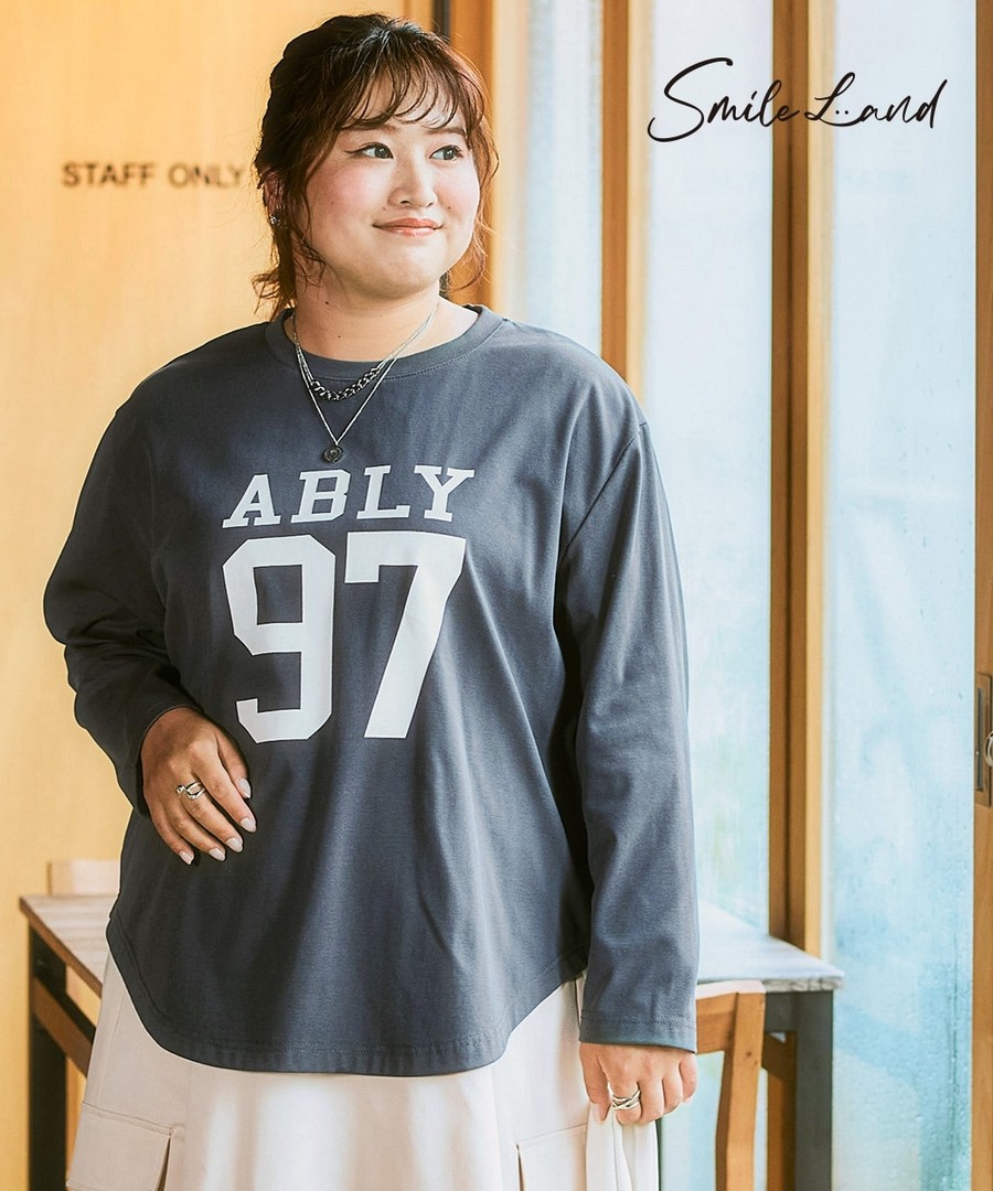 nissen 字母印花長袖Tee (日本女裝大尺碼) NSBLJ0225E0009 FW25
