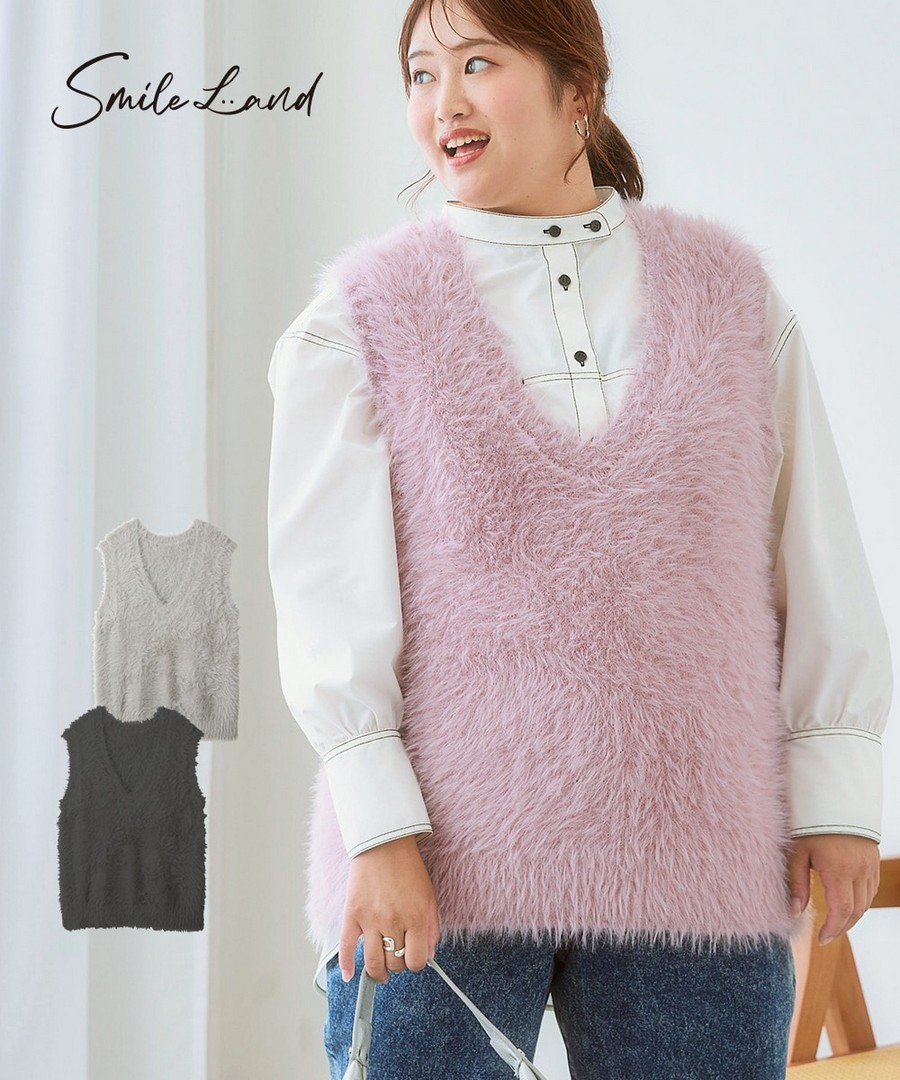 nissen 毛絨背心 (日本女裝大尺碼) NSDER0125E0007 FW25