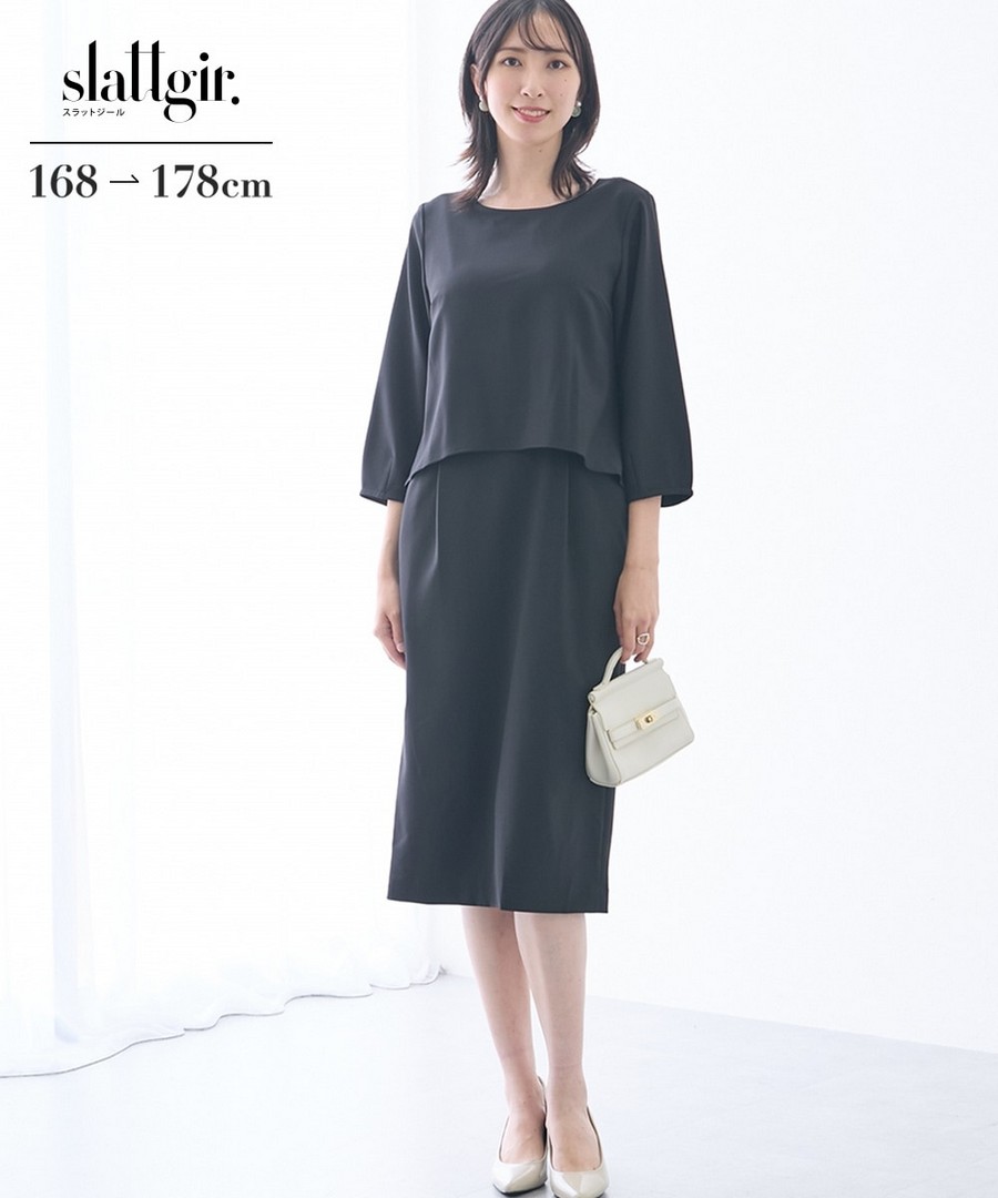 nissen [高挑尺寸]正式場合套裝風連身裙 (日本女裝大尺碼) NSCSQ0226A0003 FW25
