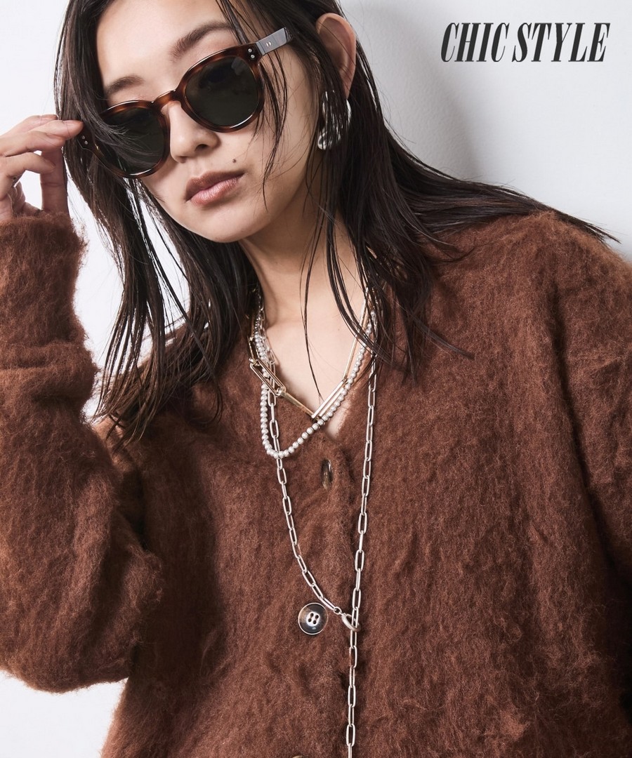nissen 毛茸茸針織外套(CHIC STYLE) (日本女裝大尺碼) NSAWD0125E0023 FW25