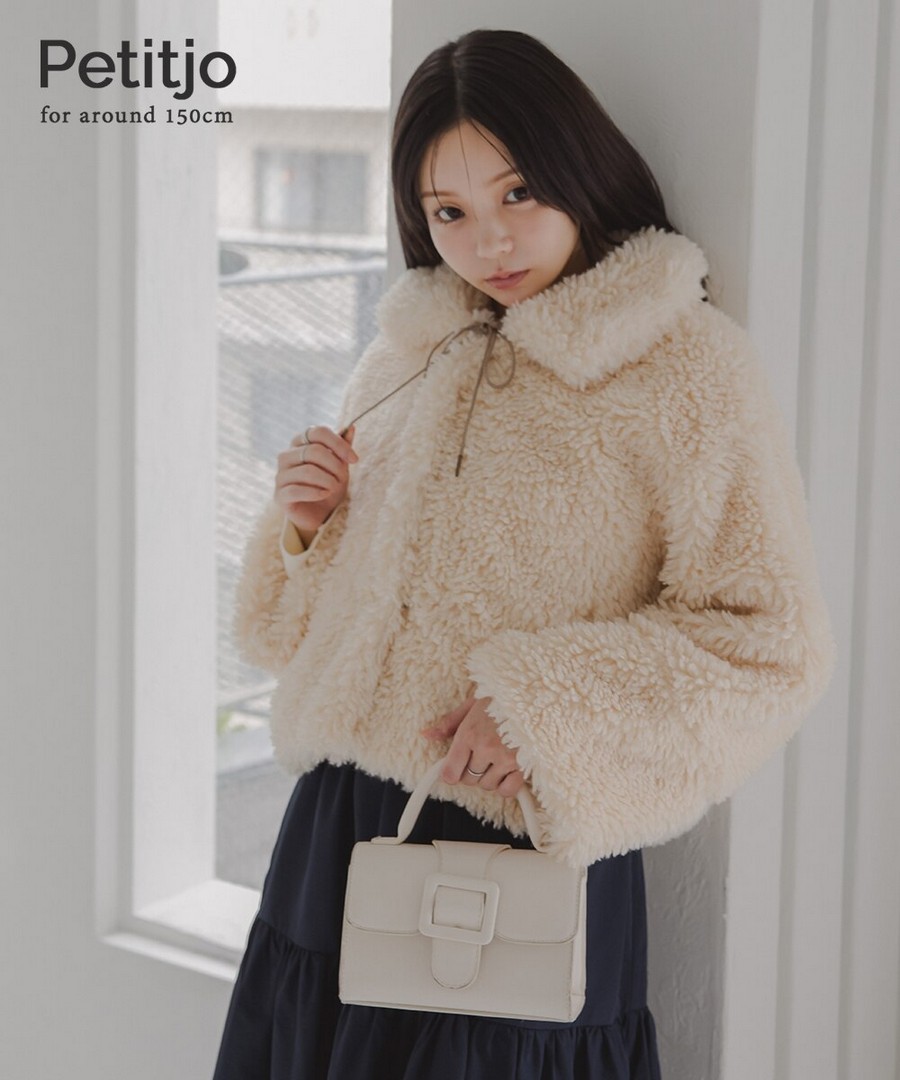 nissen [嬌小尺寸]短款羊羔絨外套 (日本女裝) NSVSC0125D0017 FW25