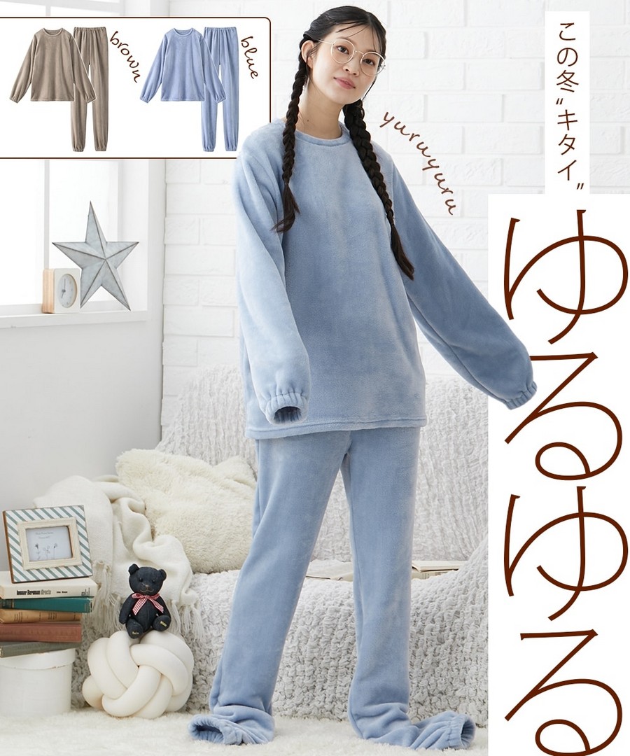nissen 柔暖法蘭絨居家服套裝(寬鬆款) (日本女裝大尺碼) (睡衣及家居服) NSBEE0125E0003 FW25