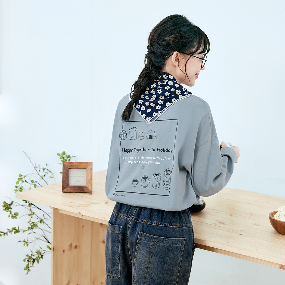 OB 咖啡廳家族．純棉落肩長袖TEE OBKG1516 FW25