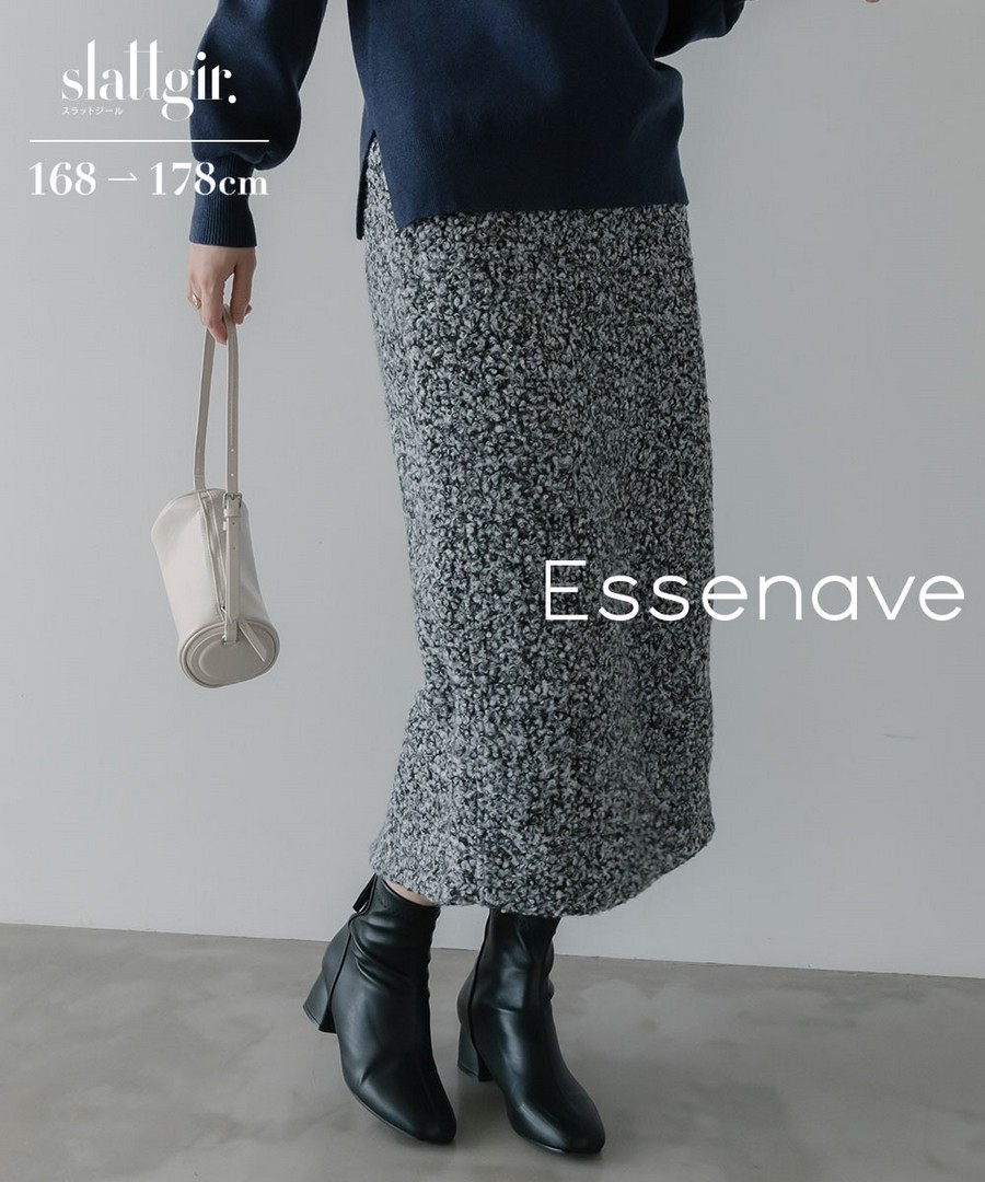 nissen [高挑尺寸]環形花呢長裙(Essenave) (日本女裝大尺碼) NSBNC0425E0003 FW25