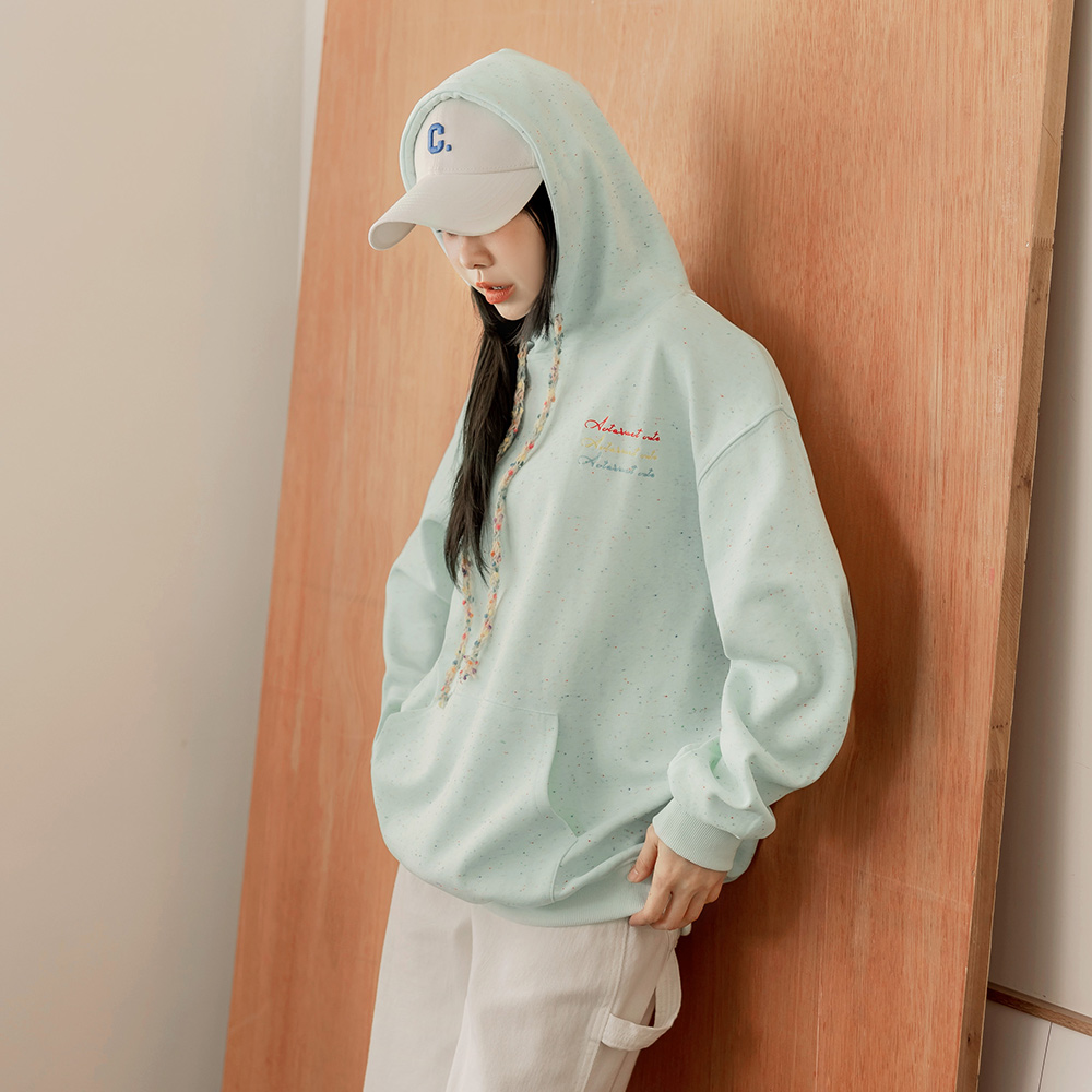 OB 棉質彩點配色刺繡造型寬鬆帽Tee/衛衣 OBAB20863 FW25