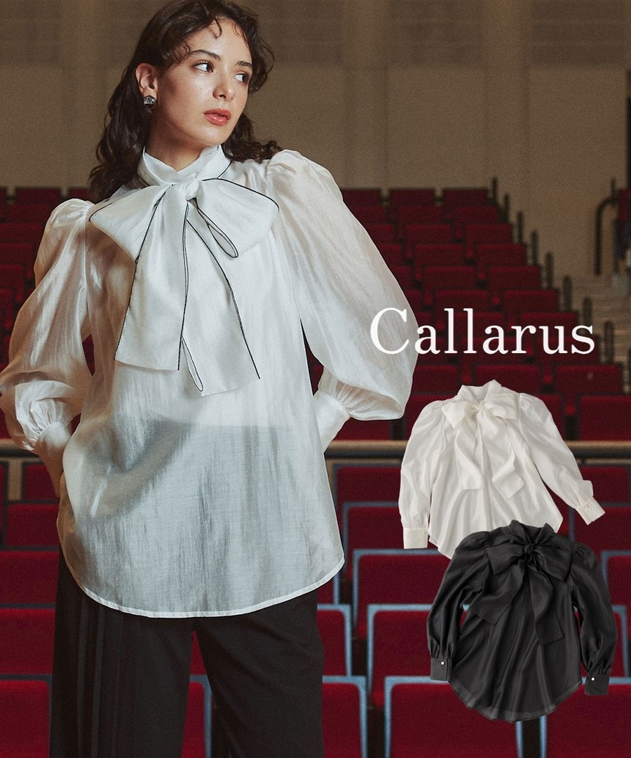 nissen 透視綁結領襯衫(Callarus) (日本女裝及大尺碼適用) NSBLW0226A0015 FW25