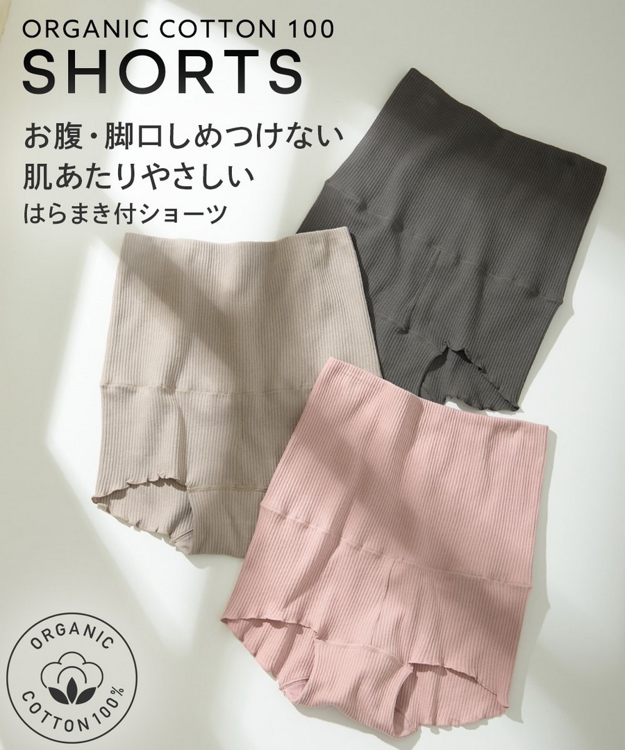 nissen 100%有機棉羅紋帶護腹腰部舒適內褲 (日本女裝大尺碼內衣) NSBGH0226A0001 FW25