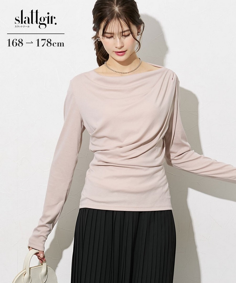nissen [高挑尺寸]船領垂褶上衣 (日本女裝大尺碼) NSVCZ0126A0002 FW25