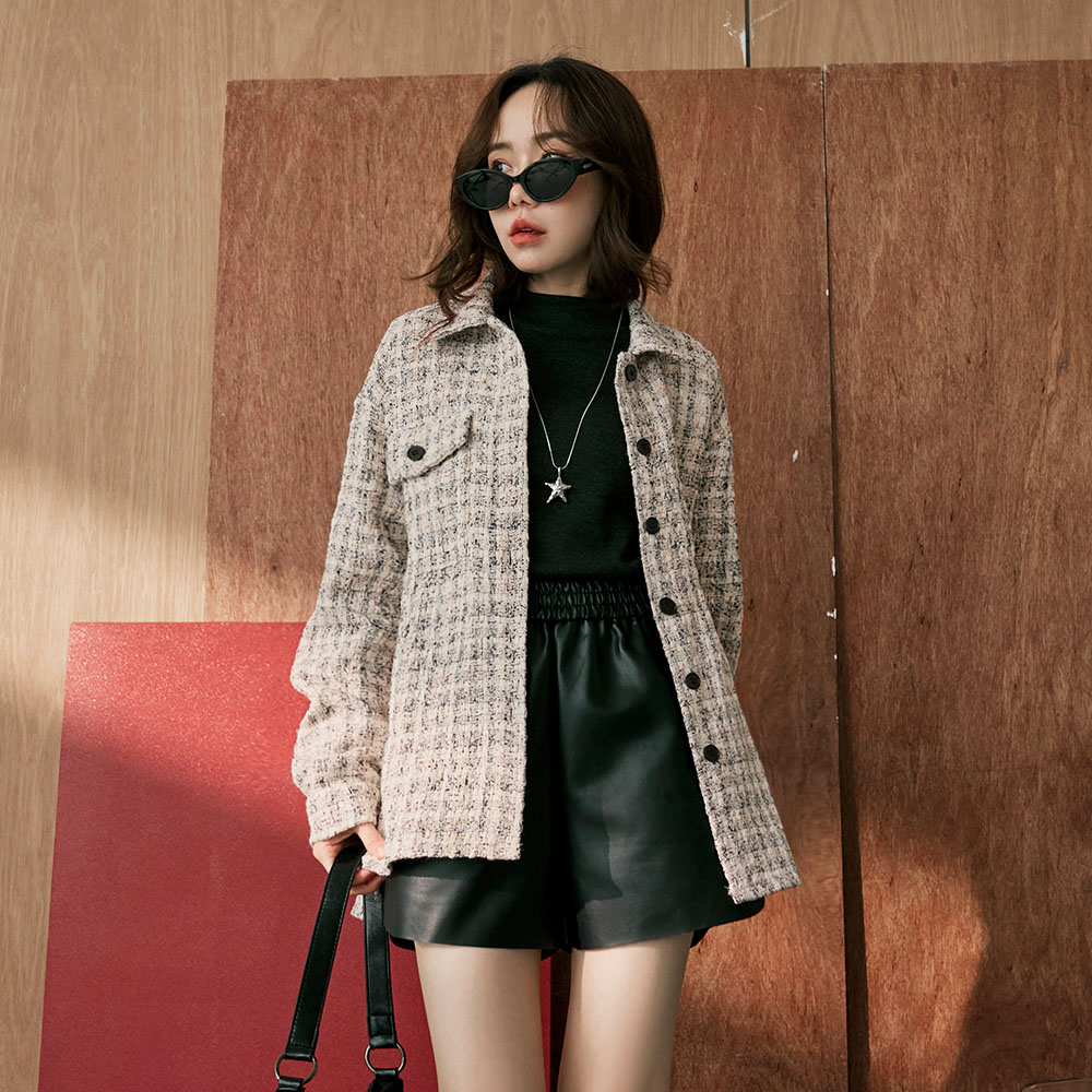 OB 細膩混紡翻領排釦寬鬆外套 OBEA3919 FW25