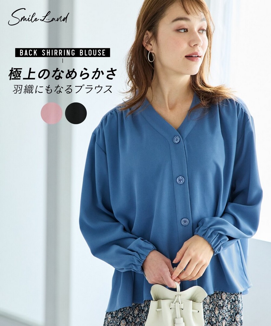 nissen 背部褶皺寬鬆襯衫/外套 (日本女裝大尺碼) NSDCS0126A0009 SS26
