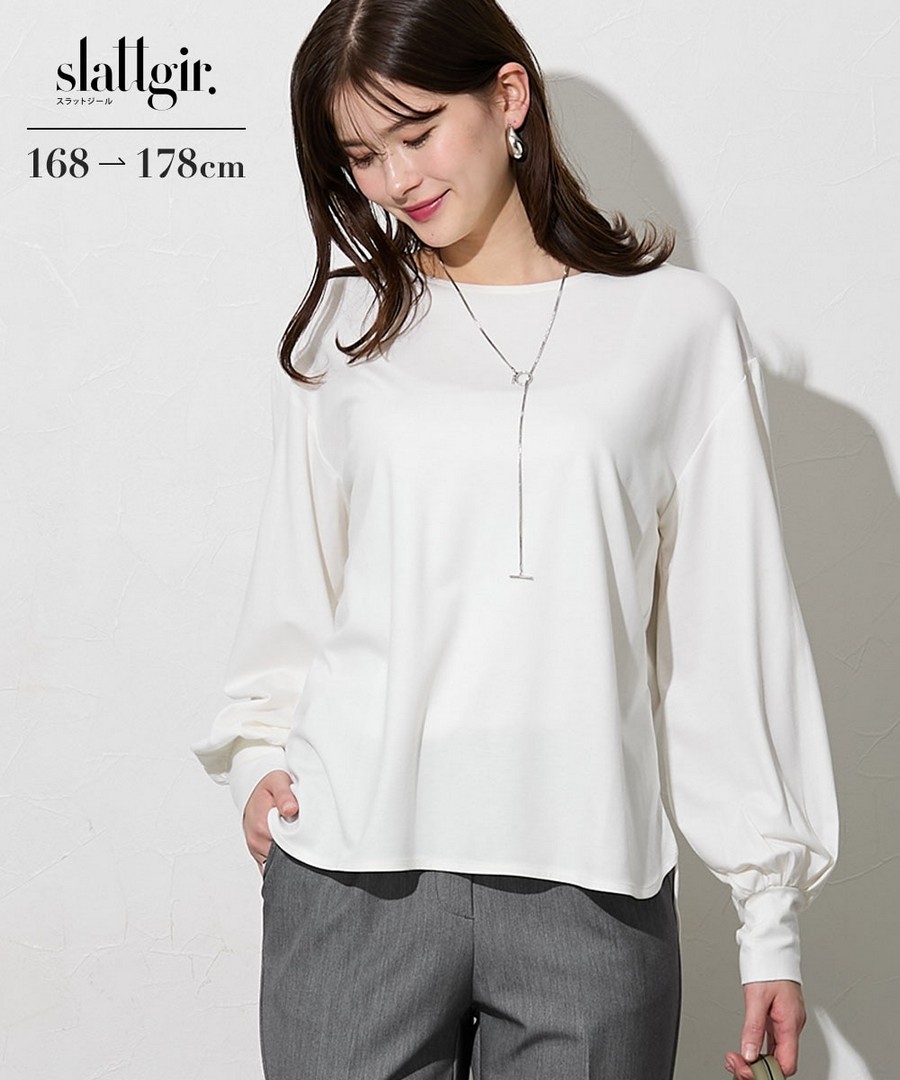 nissen [高挑尺寸]典雅圓領泡泡袖上衣 (日本女裝大尺碼) NSDHU0126A0006 SS26