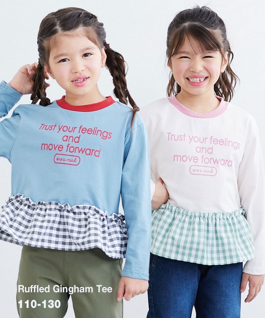 Nissen 下擺格紋荷葉邊Tee(女孩) (日本童裝) NSBKE0126A0008 SS26