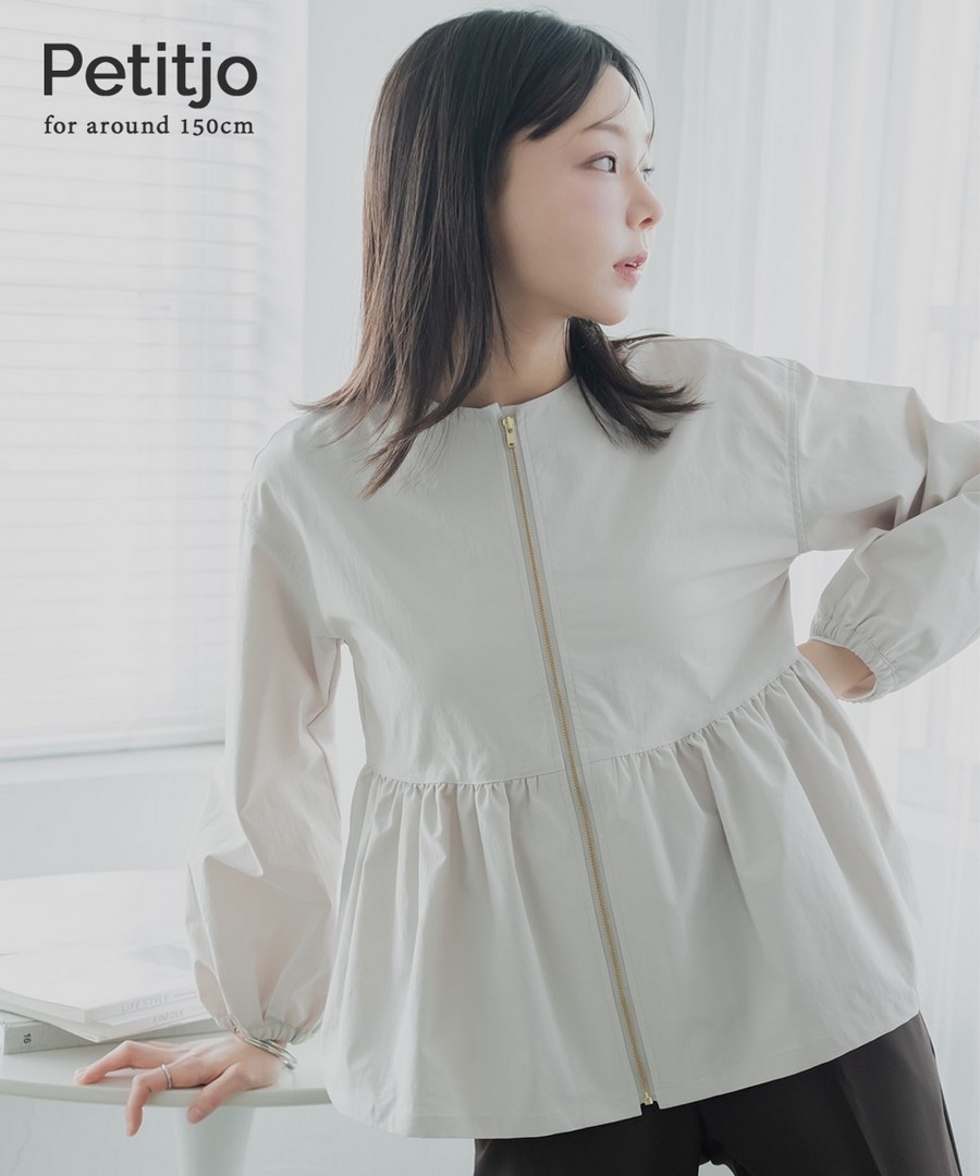 nissen [嬌小尺寸]高腰線下擺喇叭無領外套 (日本女裝) NSVCY0126A0009 SS26
