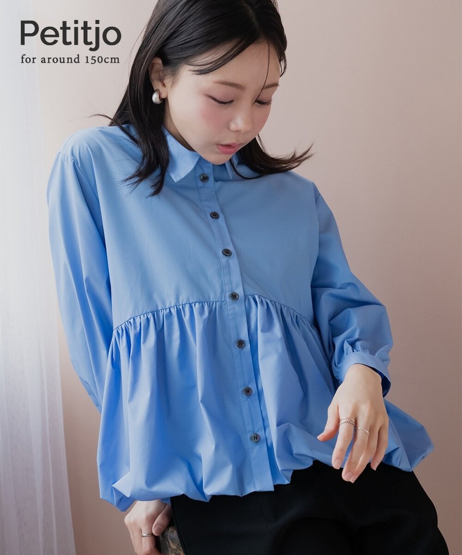 nissen [嬌小尺寸]翻領燈籠下擺設計襯衫 (日本女裝) NSCSQ0226A0010 SS26