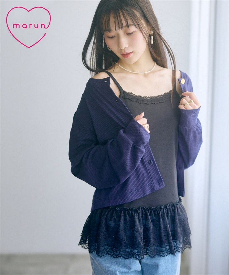 nissen 下擺蕾絲多層吊帶衫(marun) (日本女裝大尺碼) NSBNC0426B0002 SS26