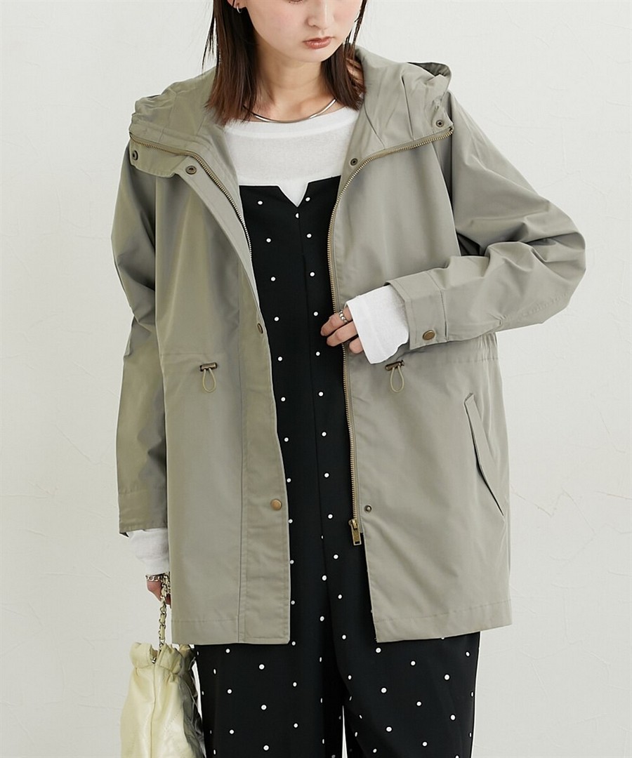 nissen 背部採用拼接式設計中長款連帽外套 (日本女裝大尺碼) NSDHU0226A0002 SS26