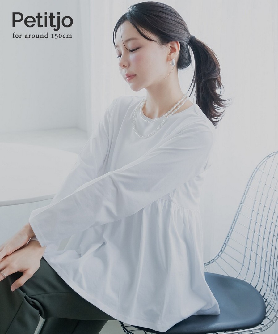 nissen [嬌小尺寸] 荷葉下擺長袖Tee(冰涼觸感，防UV) (日本女裝) NSVCZ0126A0004 SS26