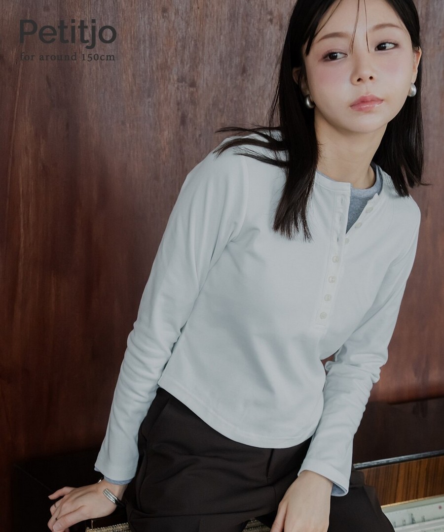 nissen [嬌小尺寸] 亨利領長袖Tee (日本女裝) NSVCZ0126A0005 SS26