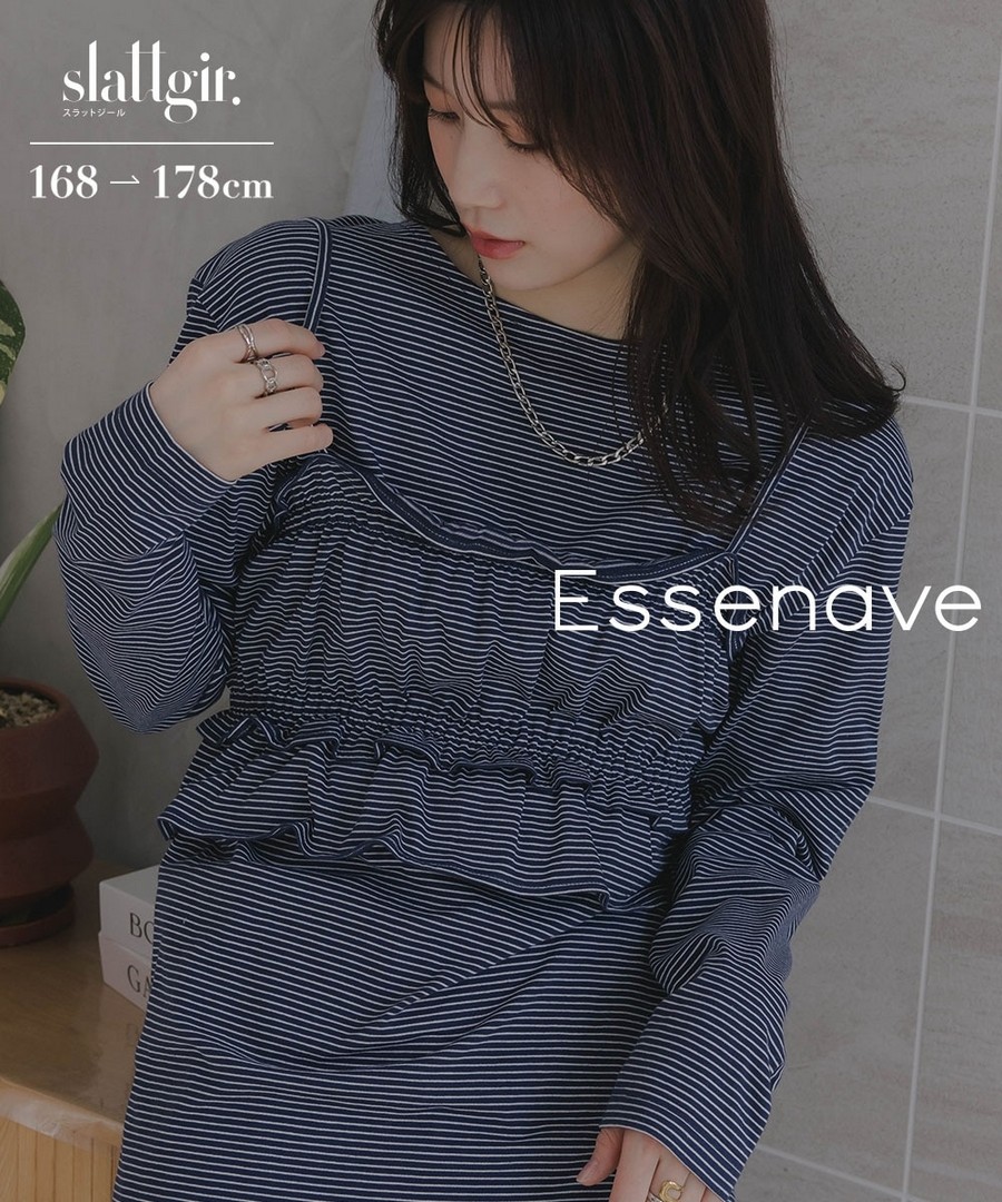 nissen [高挑尺寸]背心疊穿長袖上衣(Essenave) (日本女裝大尺碼) NSDGM0126A0006 SS26