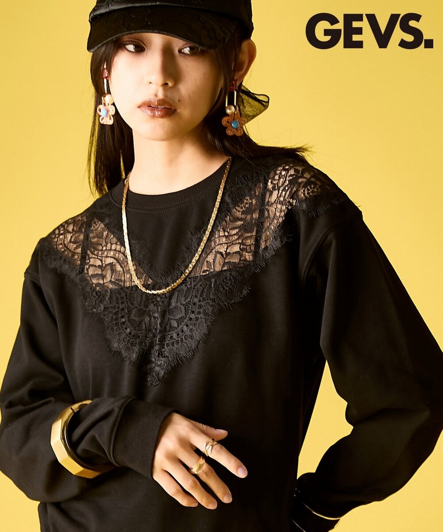 nissen 蕾絲拼接長袖上衣(GEVS.) (日本女裝大尺碼) NSAMR0126A0029 SS26