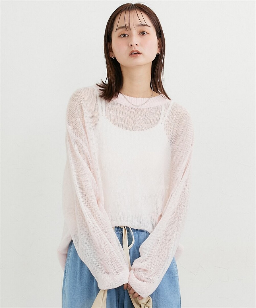 nissen 含羊毛馬海毛鏤空針織衫 (日本女裝) NSALC0126A0002 SS26