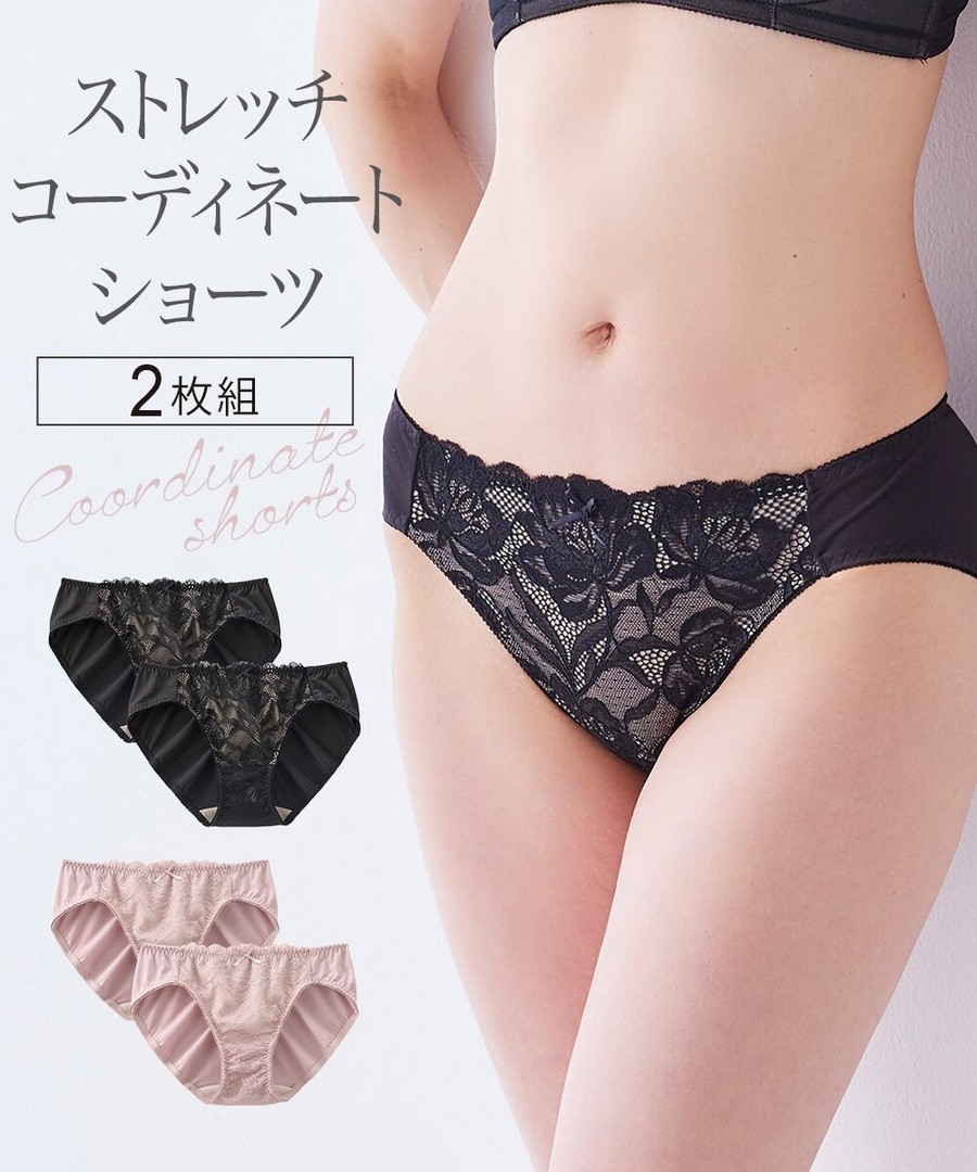 nissen 大朵花卉蕾絲三內角褲2條組 (日本女裝大尺碼內衣) NSDDD0126B0002 SS26