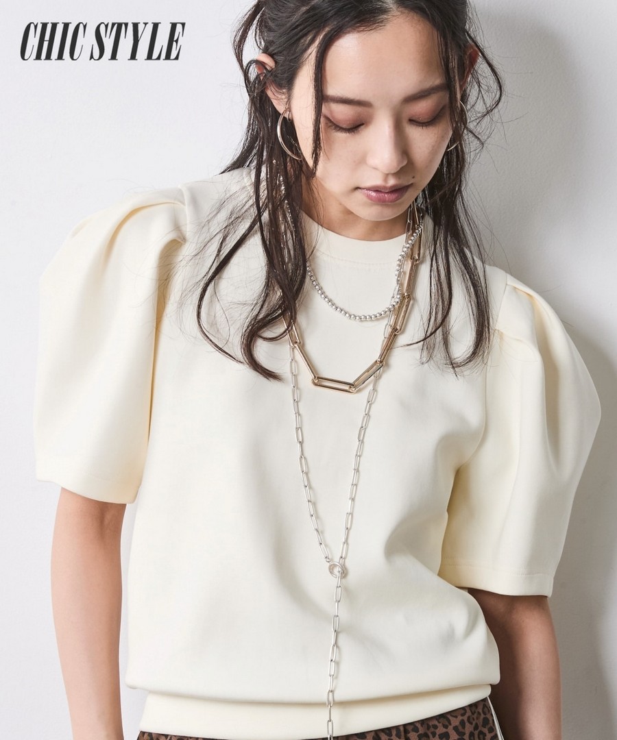 nissen 空氣層面料泡泡袖上衣(CHIC STYLE) (日本女裝大尺碼) NSAMR0126B0002 SS26