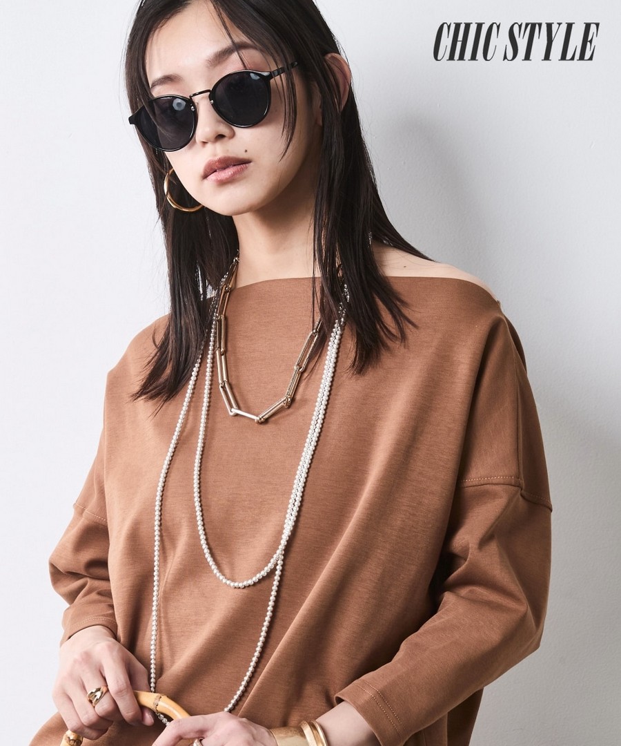 nissen 船領微露肩乾爽透氣布料上衣(CHIC STYLE) (日本女裝大尺碼) NSAMR0126B0003 SS26