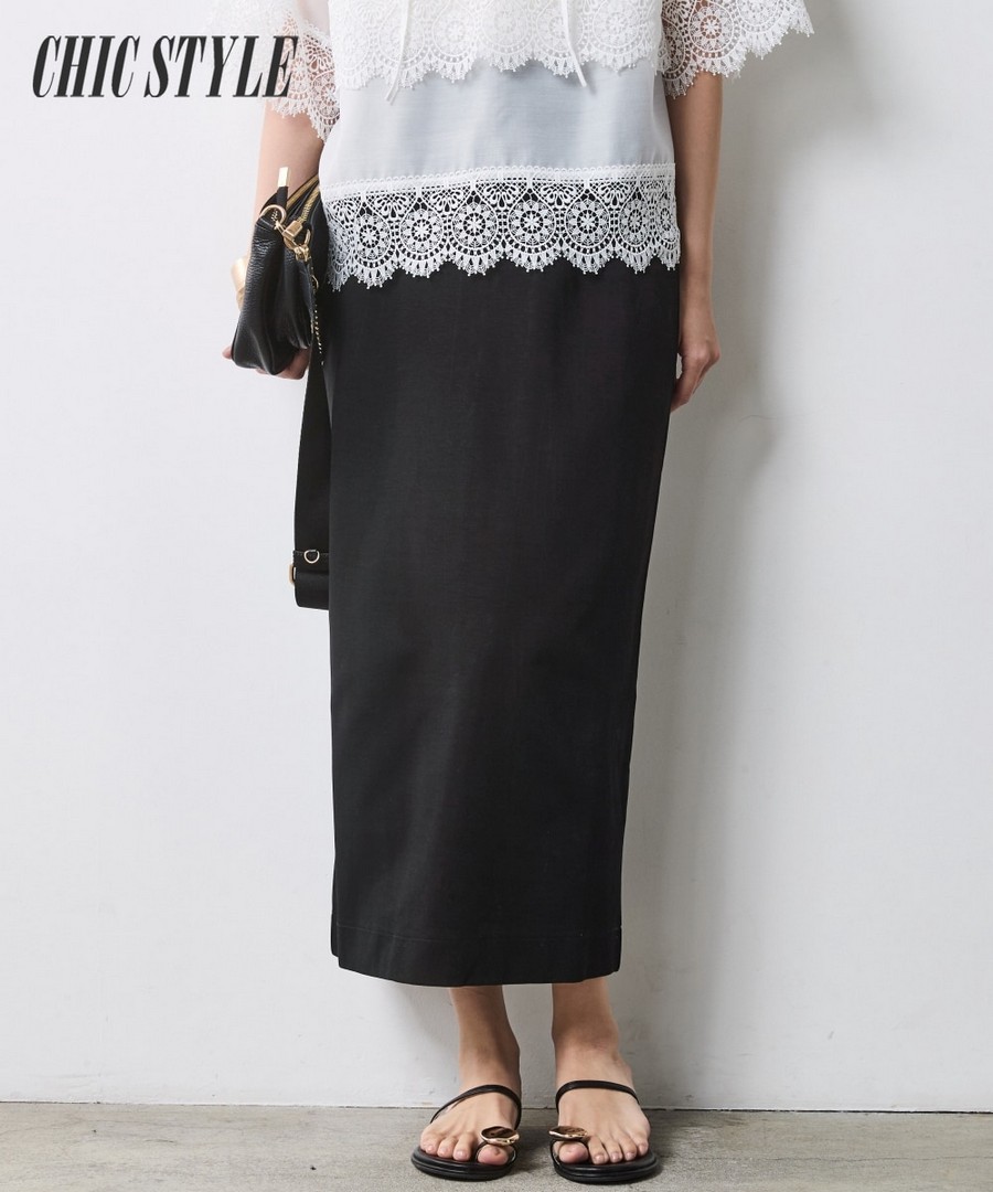 nissen I字型剪裁修身長裙(CHIC STYLE) (日本女裝大尺碼) NSAMR0126B0005 SS26
