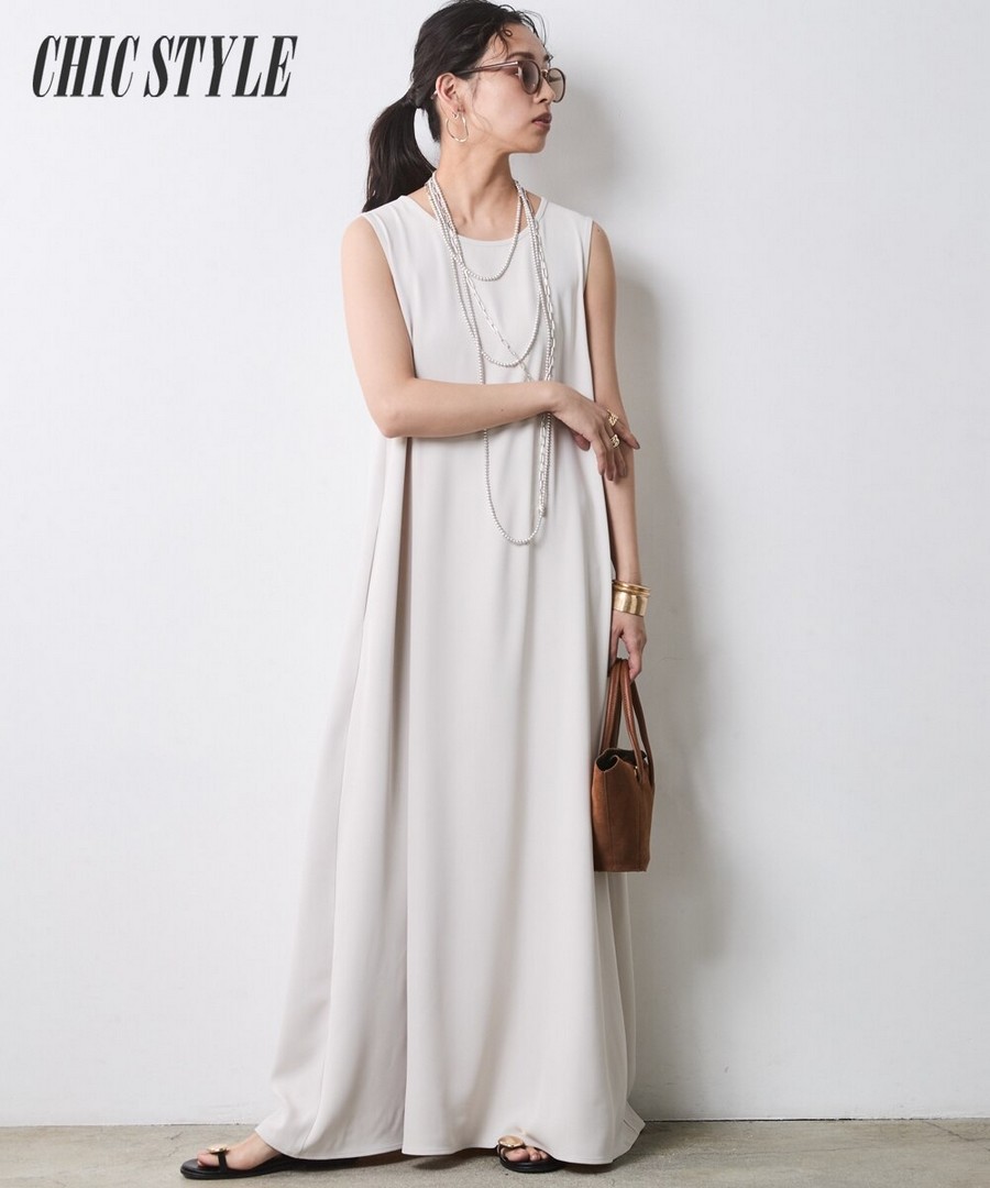 nissen A字長款連身裙(CHIC STYLE) (日本女裝大尺碼) NSAWD0126B0014 SS26