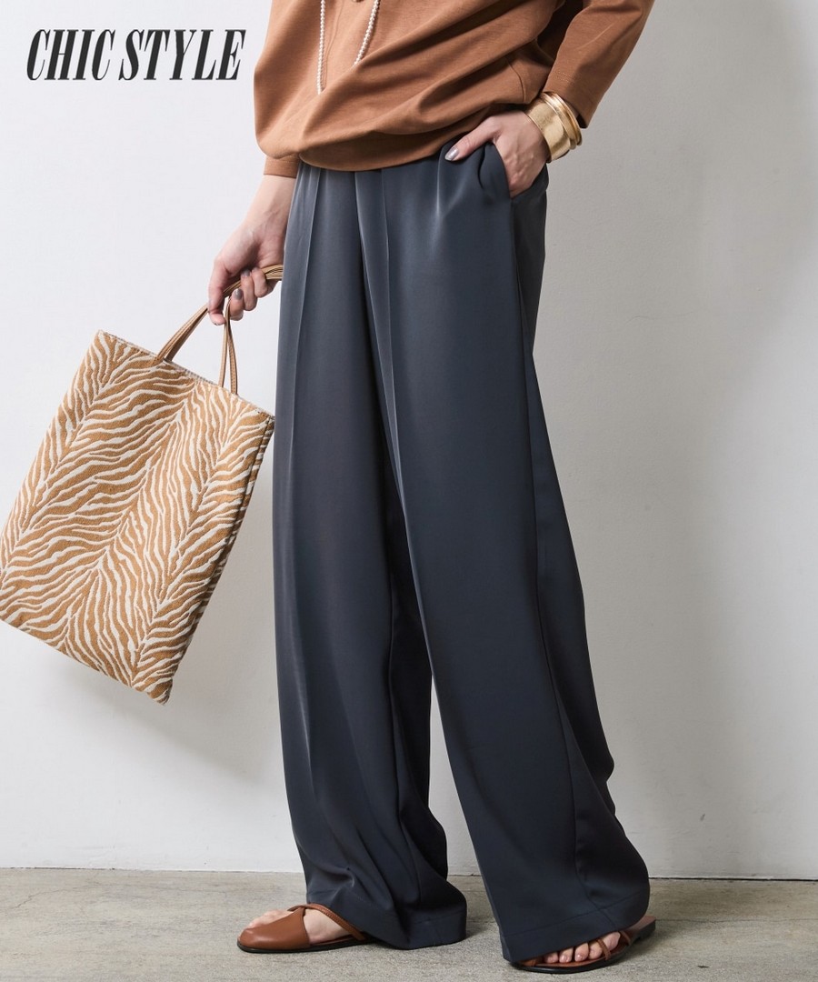 nissen 寬鬆直筒褲(CHIC STYLE) (日本女裝大尺碼) NSAWD0126B0013 SS26