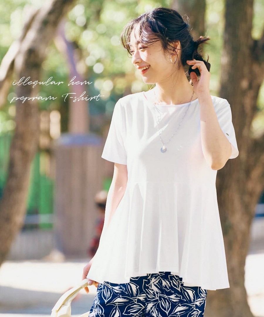 nissen 不規則荷葉下擺邊Tee(涼感布料) (日本女裝及大尺碼適用) NSBNC0326B0009 SS26