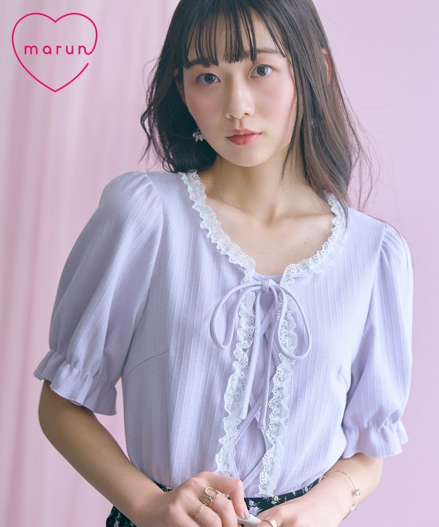 nissen 胸前綁帶設計上衣(marun) (日本女裝大尺碼) NSBNC0426B0008 SS26