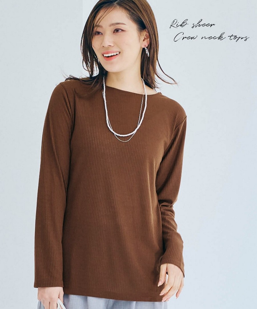 nissen 羅紋透膚圓領上衣 (日本女裝及大尺碼適用) NSBOG0226B0005 SS26