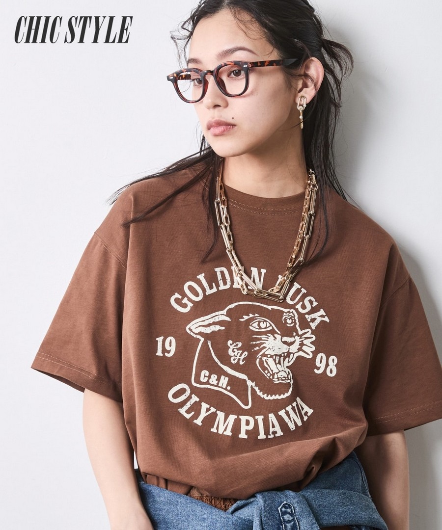nissen 100%純棉圖案印花Tee(CHIC STYLE) (日本女裝大尺碼) NSDER0126B0010 SS26
